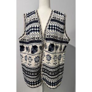 B.I.B Vintage knit houses sunflower designs sweater vest 22/24